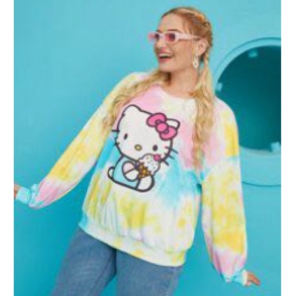 New Hello Kitty for Tie Dye Sweatshirt 4XL - Picture 9 of 9